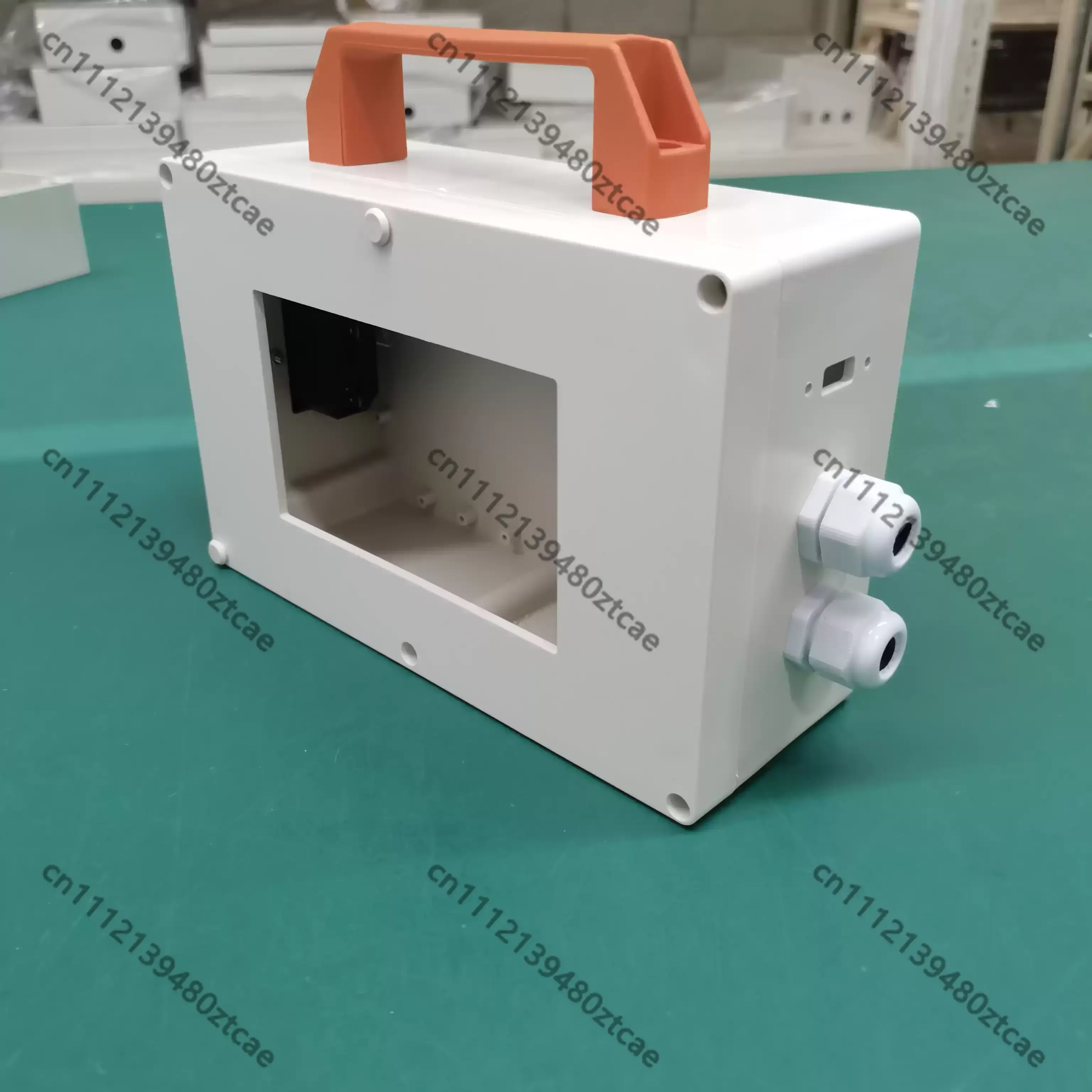 4.3 Inch PLC All-in-one Touch Screen Plastic Enclosure, HMI Mount Box with Built-in AC Power Socket USB Port Cable Outlet Holes