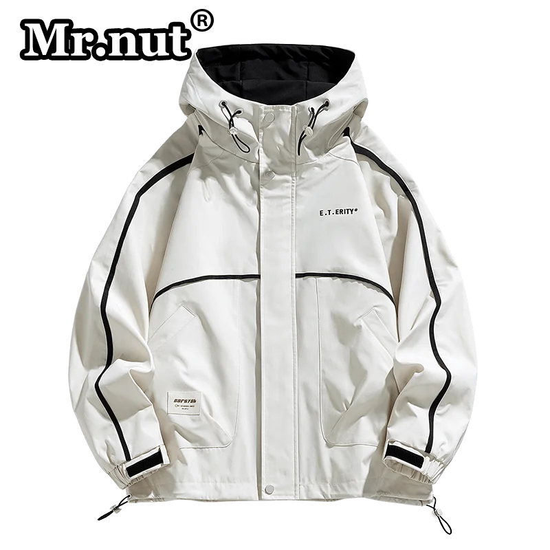 Mr.nut Fashion Windbreaker Outdoor Jacket High-Quality Male Coat Waterproof Camping Overcoat Autumn Versatile Loose Men Clothing