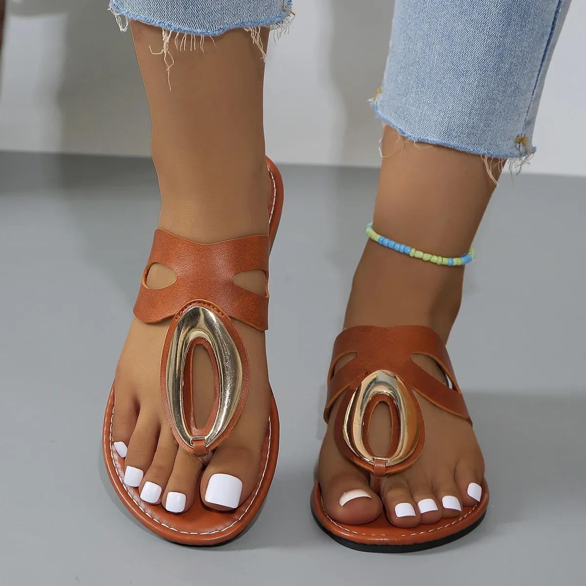 2024 New Shoes for Women Fashion Flat Slippers Women Summer Luxury Sandals Plus Size Designer Ladies Shoes  Zapatos Mujer