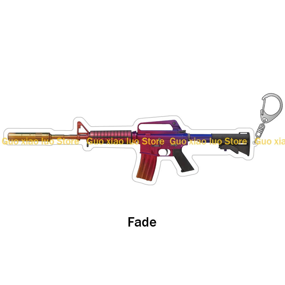 CS2 GO Game weapon M4A1-S Fade Bright Water Guardian Golden Coil Basilisk Flashback Skins acrylic keychain Bag pendant Boys gift