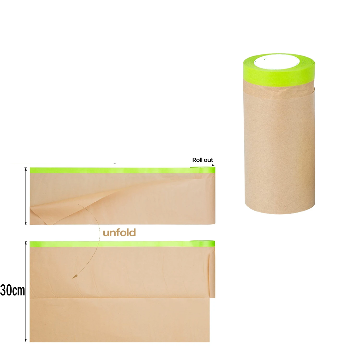 Vorgeklebtes Abdeckpapier für die Wandbehandlung, Abdeckung für Malerei, Sprühmaskierung, Schutzpapier, Auto-Schönheitsfarbe, Abdeckung, Bastelpapier
