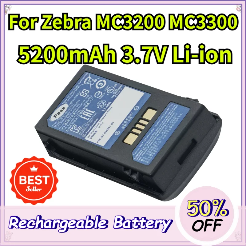 5200mAh 3.7V Battery BT-000337 for Zebra MC3200 MC3300 BTRY-MC33-52MA-01 PowerPrecision+ Scanner