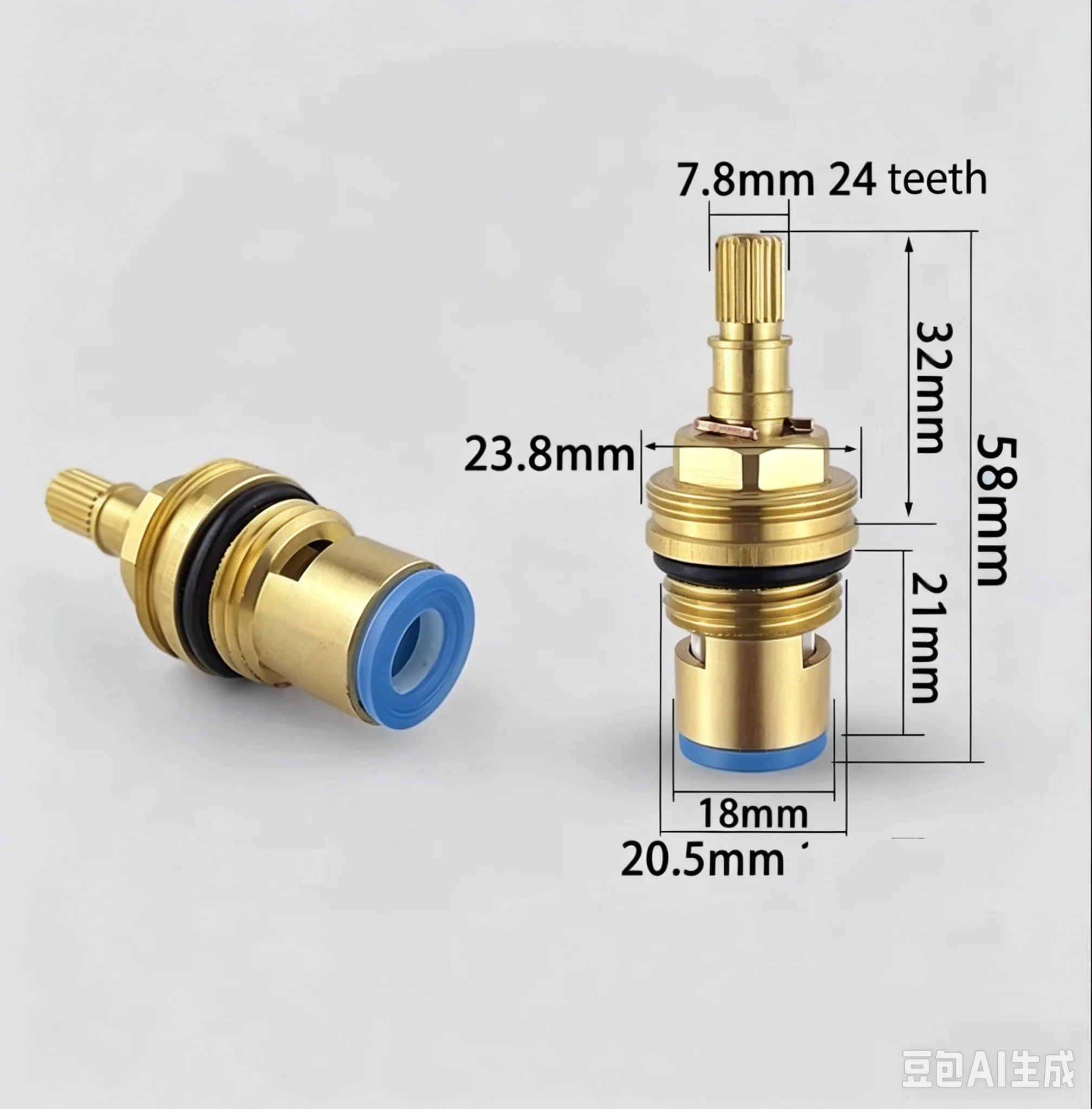 MTTUZK 59# Brass Quick Opening Ceramic Valve Core 24 Teeth  G1/2 