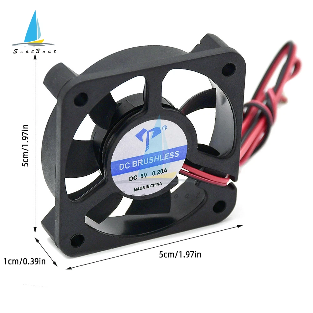 DC5015 5V 12V 24V Cooling Turbo Fan Brushless 3D Printer Parts 2Pin For Extruder DC Cooler Blower Part Black Plastic Fans