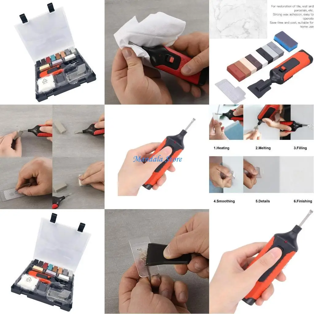 

U2JC Portables Stone Scratch Removers with 11 Wax Bars Sanding Paper Cleaning