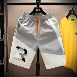New 2025 Summer Men's Casual Shorts Streetwear Loose Knee-Length Pant Outdoor Sport Thin Short Jogger Running Drwastring Trouser