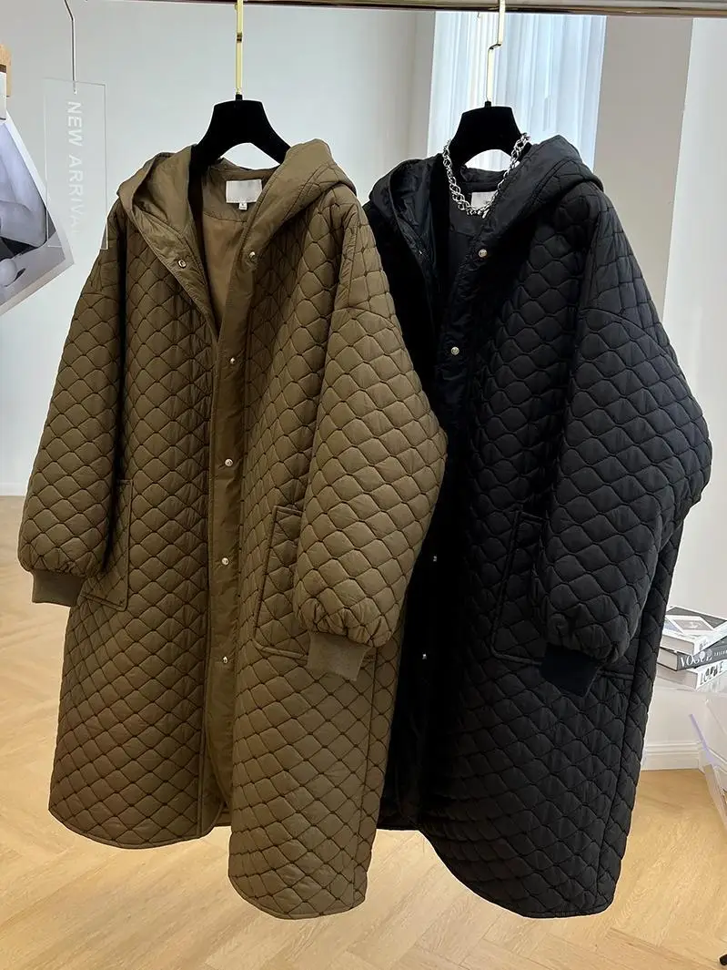 

Новая осенне-зимняя мужская утепленная куртка свободного кроя средней длины с капюшоном, на флисовой подкладке, из хлопка, в корейском стиле, больших размеров (до 300 фунтов)