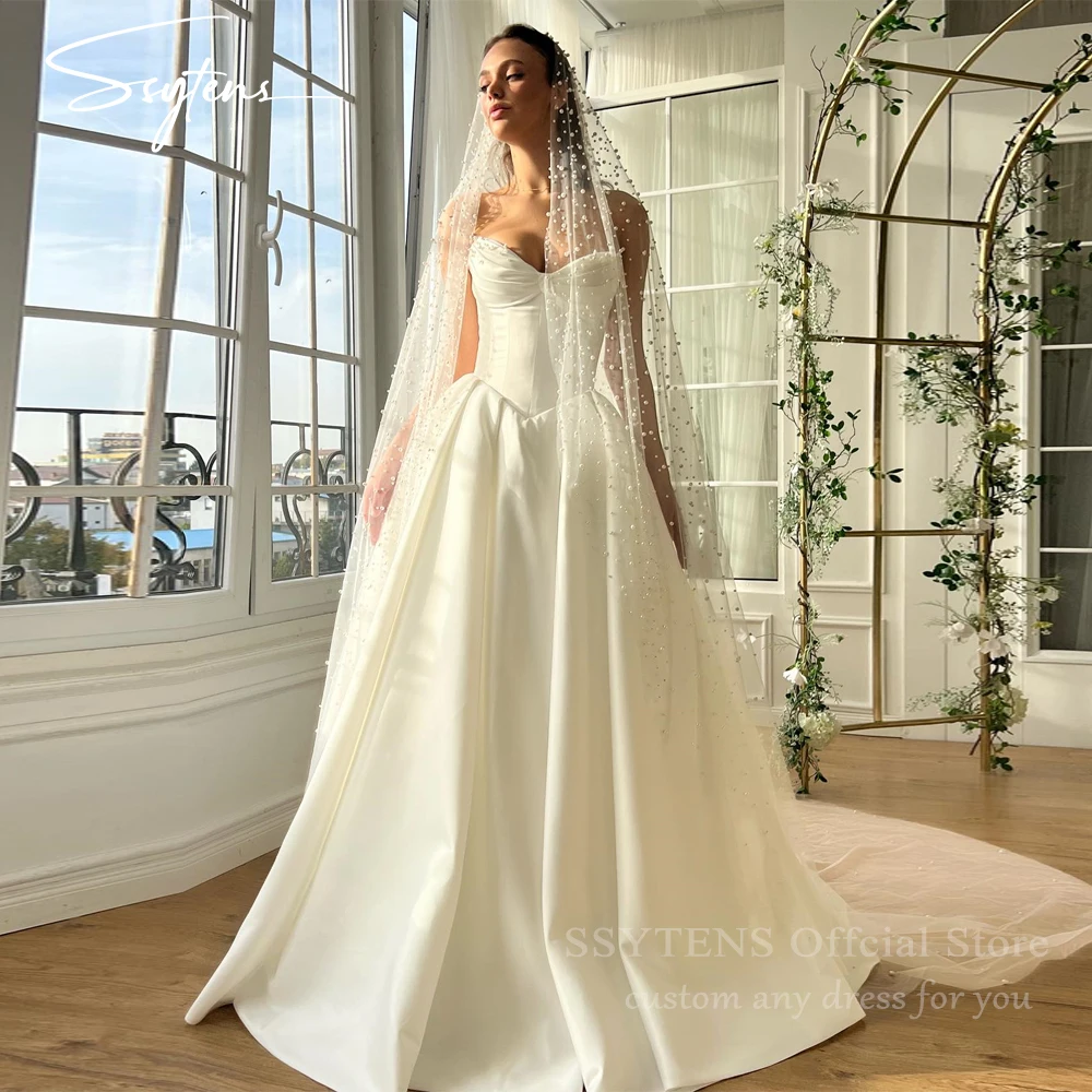 

SSYTENS Israel Satin Wedding Dresses for Women 2025 Vestidos Events Customized Bride Dress Sweetheart Quinceanera Bridal Gowns