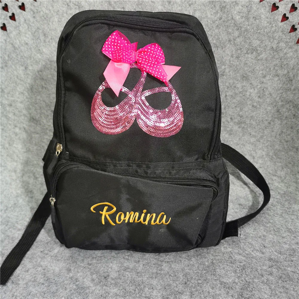 Personalized Children's Dance Bag with Embroidered Name Custom Kids Name Ballet Backpack Large Capacity Girls' Shoulder Bag