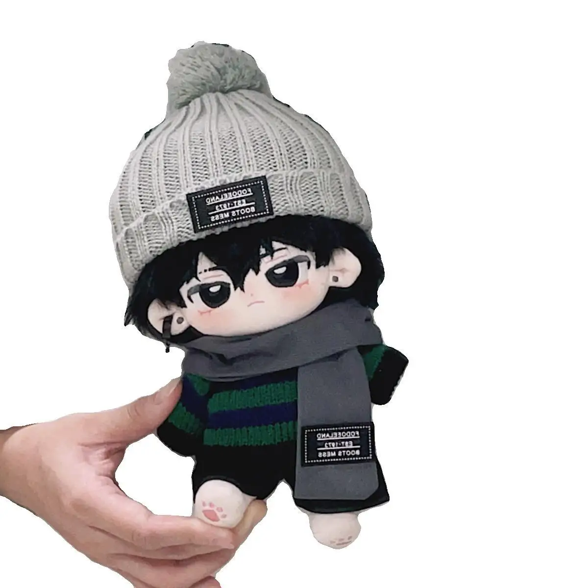 Doll Accessories 20cm Cotton Doll Clothes Dark Green Cool Handsome Sweater Dark Gray Scarf Cotton Doll Clothes Fat Body Can Wear