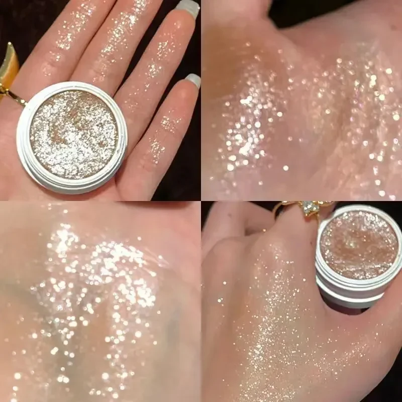 Glitter Diamond Eyeshadow, Pearlescent Batata Textura Paleta, Monocromático Highlighter, Ilumine Brilhante Maquiagem Olho, Cosméticos Olhos