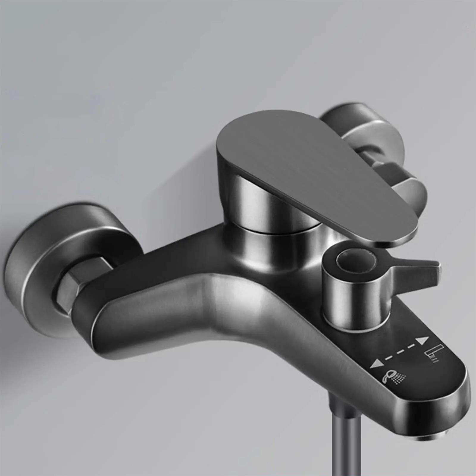 

Blackened Stainless Bathroom Faucet High Pressure Hot Cold Water Shower Faucets Slide Bar Wall Mount Bathroom Tap With Tub Spout