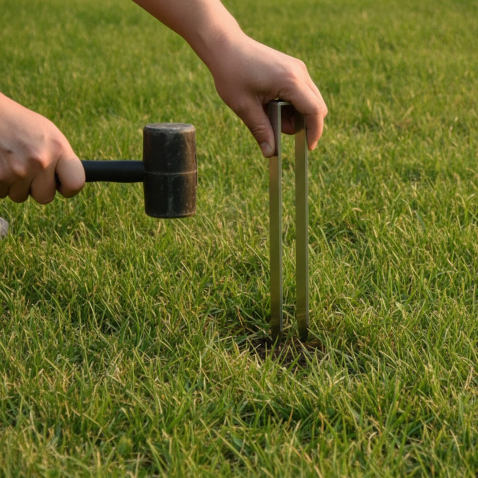 4 Pieces U-Shaped Ground Anchor Heavy Duty Metal Ground Peg Yard Stakes Rust-Resistant Garden Stake Long for Gardeners, Camping
