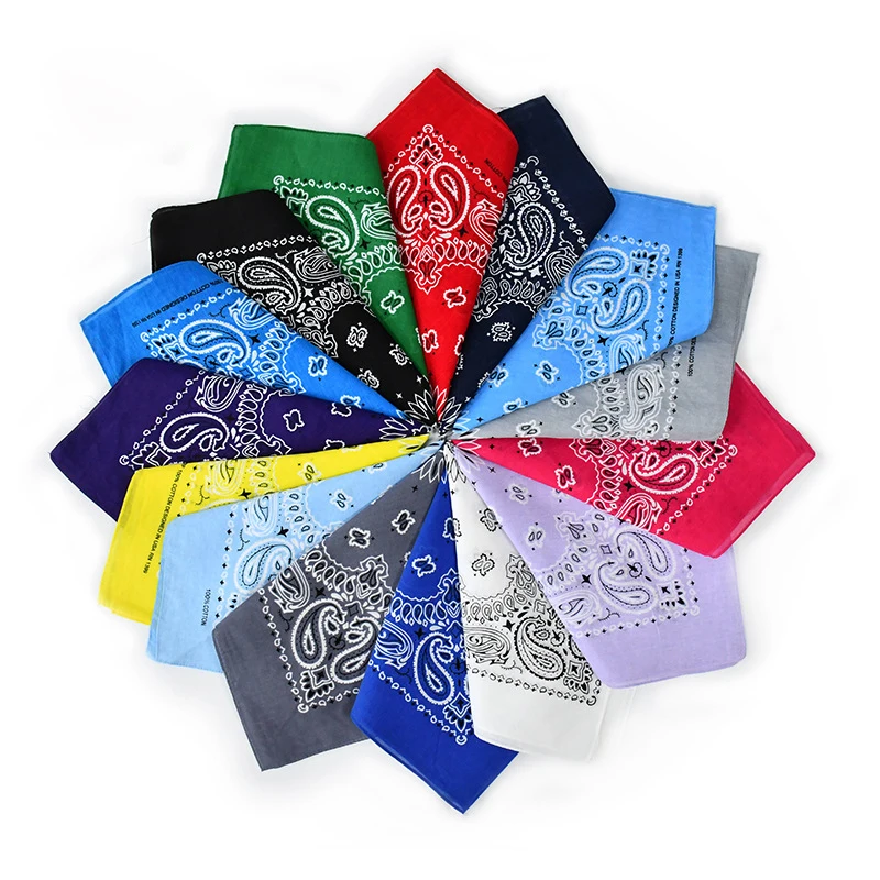 Unisex Fashion Scarf Women Men Bohemian Print Bandana Hair Bands Hip Hop Bandana Headwear Neck Wrist Wrap Band Square Scarf