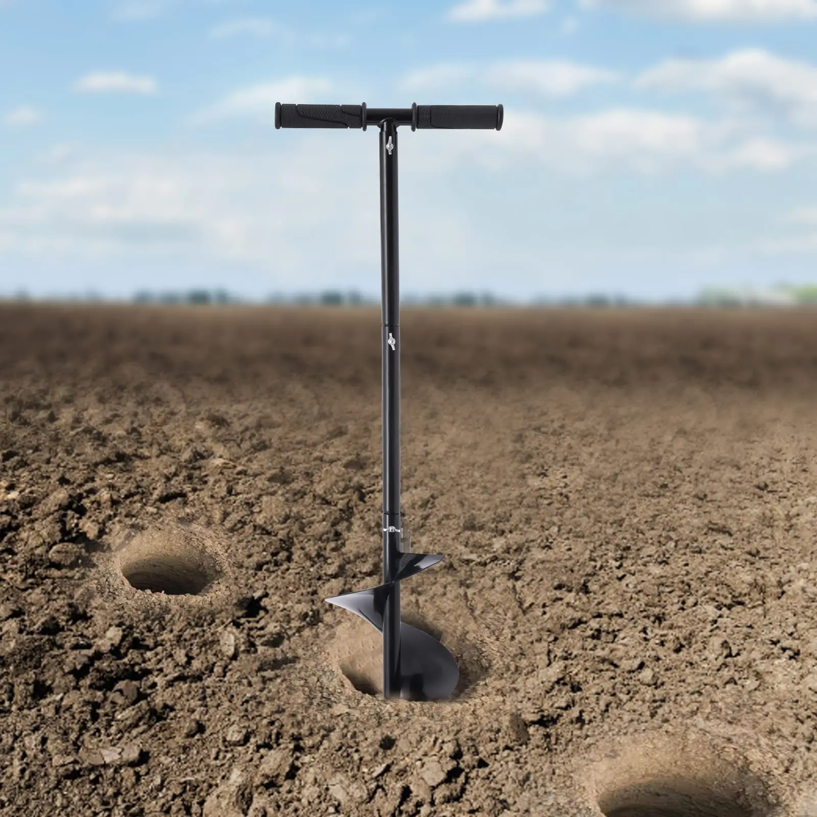 8 "X 33" Ручной шнековый шнековый станок Т-образный ручной садовый шнек Спиральное сверло для глубокого выращивания саженцев Pl