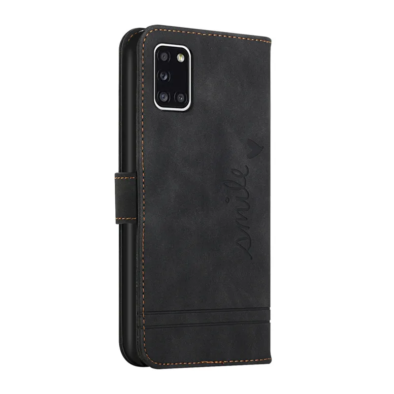 A31 Case Leather Logo On For Samsung Galaxy A31 A 31 Cases A315 SM-A315F A315G A31Case Coque Wallet Flip Cover Phone Cell