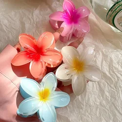 Pinza para el pelo de flor de lirio para vacaciones en la playa bohemia, pinza para el pelo dulce para mujer, garras florales, accesorios de moda para chica, regalo