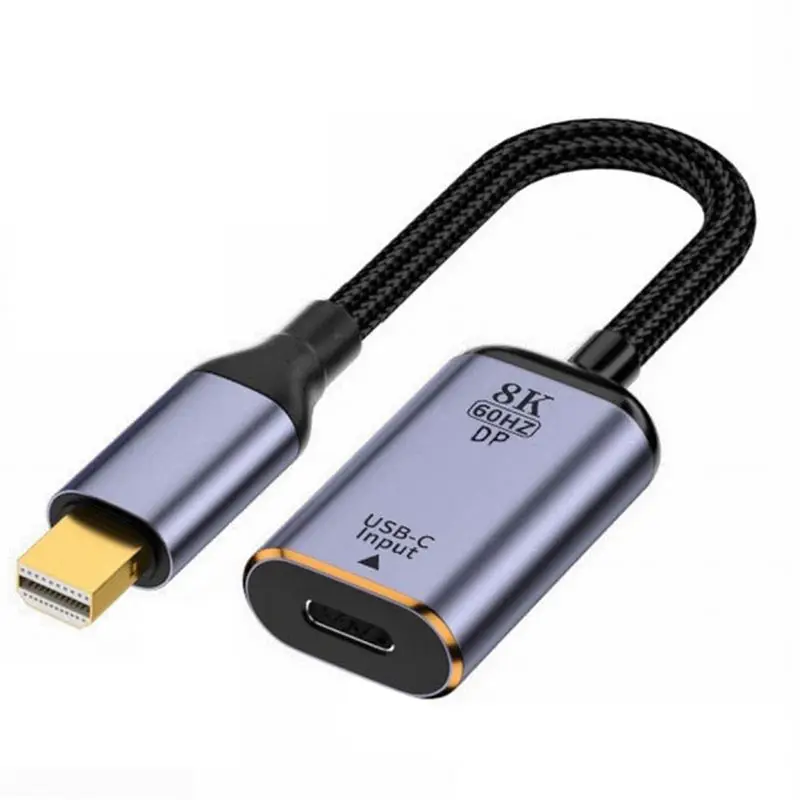 A31T USB-C to Mini for DisplayPort Adapter Converter 8K 60Hz Type C Female Source to Mini for DP for Tablet Phone