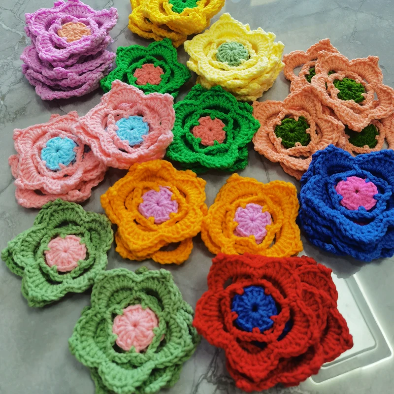 Original DIY Colors 10cm Star Coaster Handmade Crochet Doilies Wedding Table Decor Doily Placemat Clothes Accessories 50pcs/lot