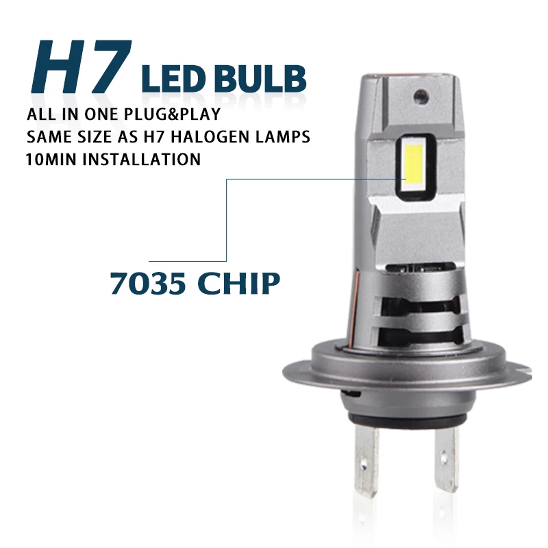 DAWNKNIGHT H11 H7 Led headlight bulb H4 9005 9006 1:1 Mini Led Chip Led Lamp Suitable For Reflectors And Projectors 2PCS