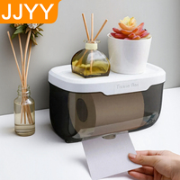 Waterproof Wall Mount Toilet Paper Holder Shelf Storage Rack Bathroom Supplies Toilet Roll Tube Organizer Tray for Home Decor