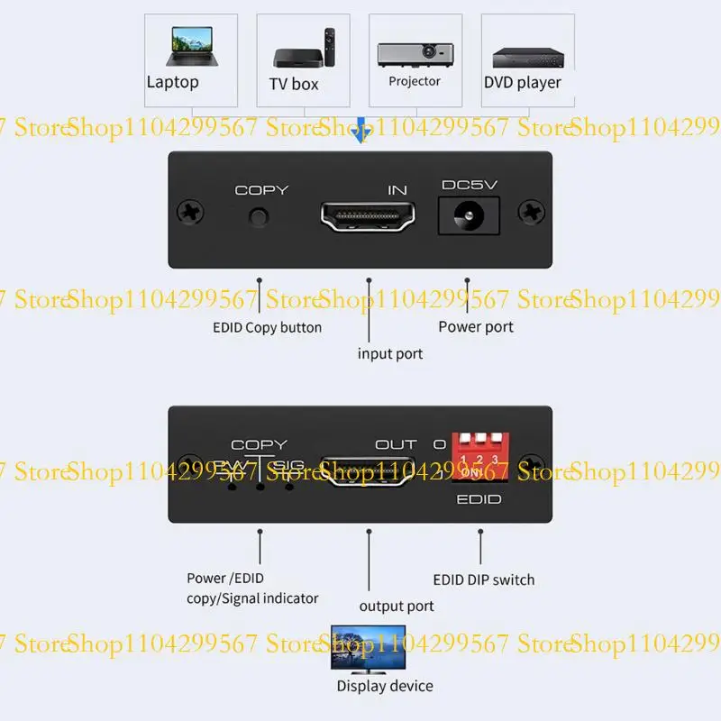 CS1W HDTV-compatibile 2.0 EDID Resolution Manager 4K 60Hz Emulator Easy Installazione per display multimediali efficienti