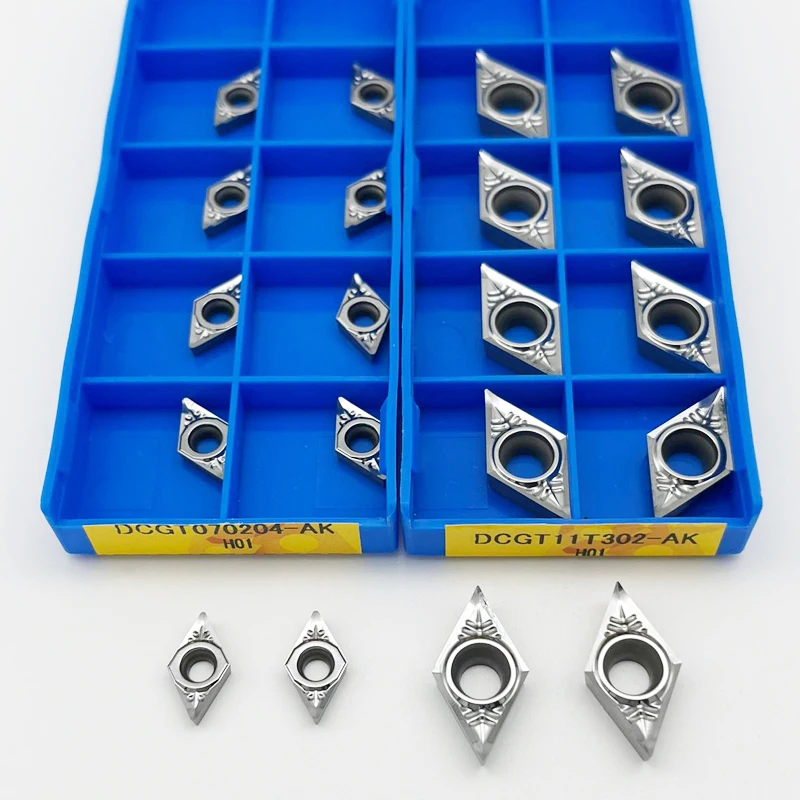 

DCGT070202 DCGT070204 DCGT070208 DCGT11T302 DCGT11T304 DCGT11T308 AK H01 Aluminum Turning Tool DCGT DCMT Carbide Insert