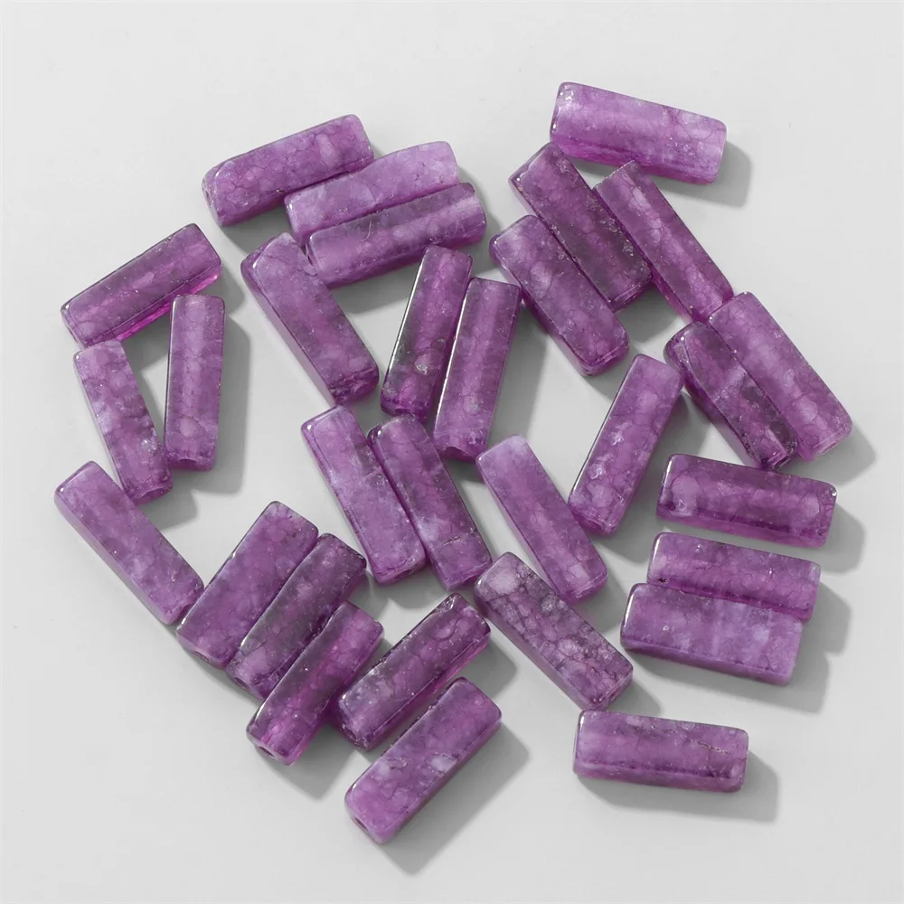 4x13mm Flat Rectangle Tube Stone Beads Natural Stone Centered Drilled Beads Amethysts Agates Quartzs Beads for Jewelry Making