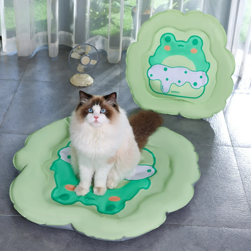 

Pet Ice Mat Summer Cathouse Doghouse Mat Small Dog Cooling Cool Pad Summer Cartoon Frog Pet Bed Supplies Accessories