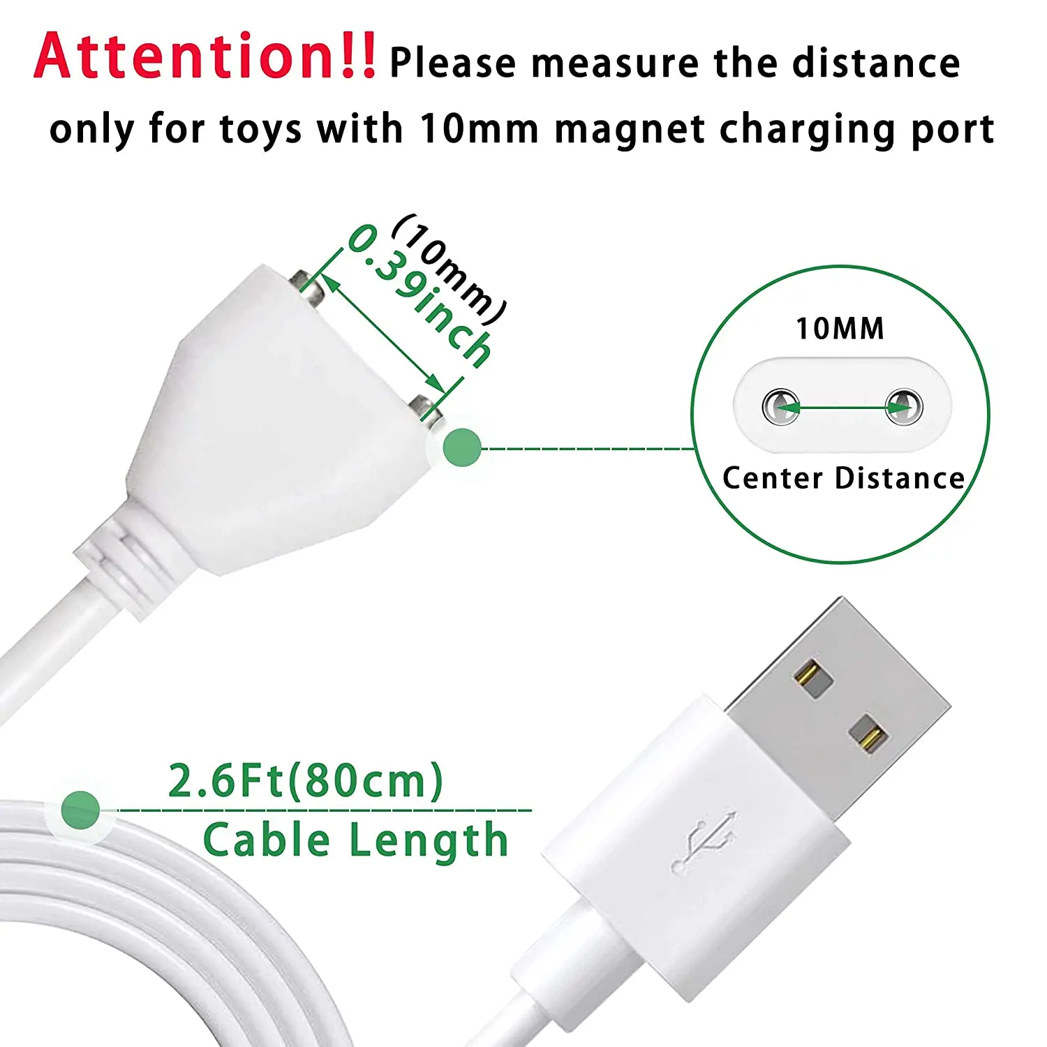 10mm Magnetic USB DC Charger Cable Replacement Charging Cord