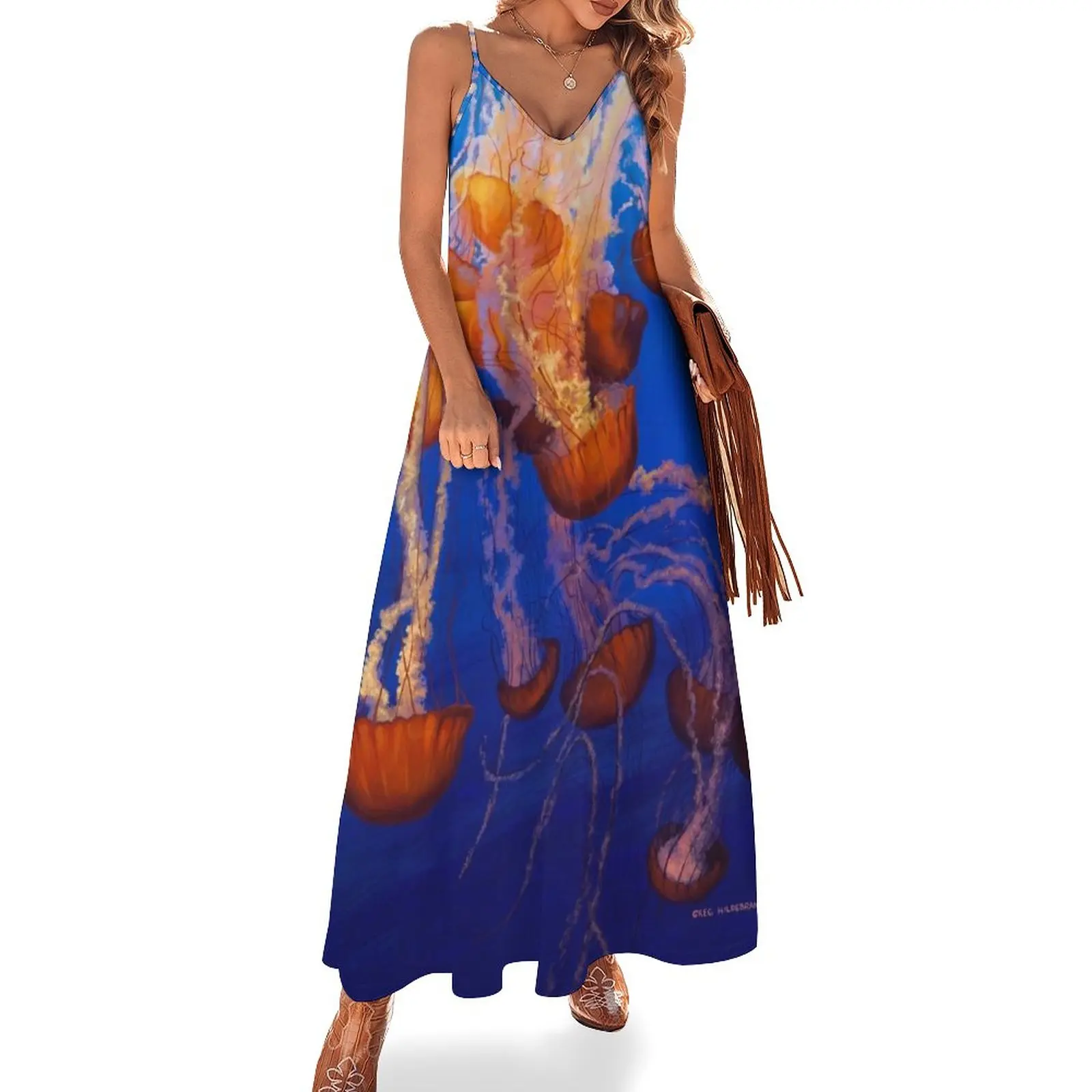 

Jellyfish - Art By Greg Hildebrandt Sleeveless Dress Long dress woman elegant dresses plus sizes