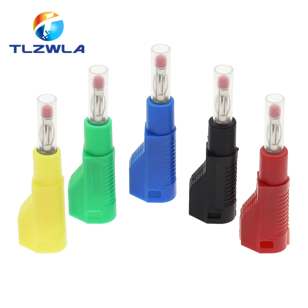 5PCS 4MM Banana Plug Safety Retractable Sheath Stackable Wire Solder Connector DIY Electrical Tools