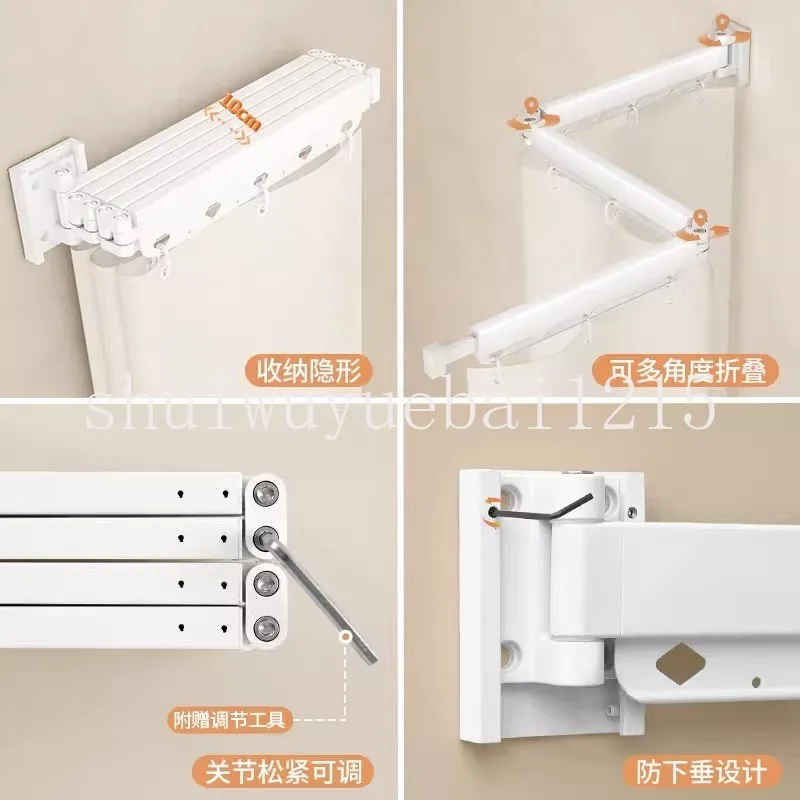 Folding Rod Shower Curtain Invisible Partition Bathroom Waterproof Mildew-proof D Balcony Retractable No Curtain