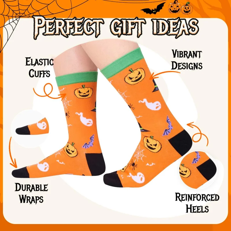 

Halloween Crazy, Stupid, Fun Socks for Boys and Girls, Pumpkin Horror, Medium Socks