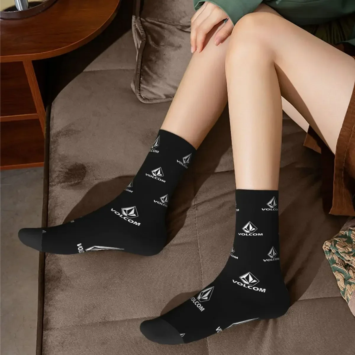 Volcom Socks Harajuku High Quality Stockings All Season Long Socks Accessories for Man's Woman's Gifts