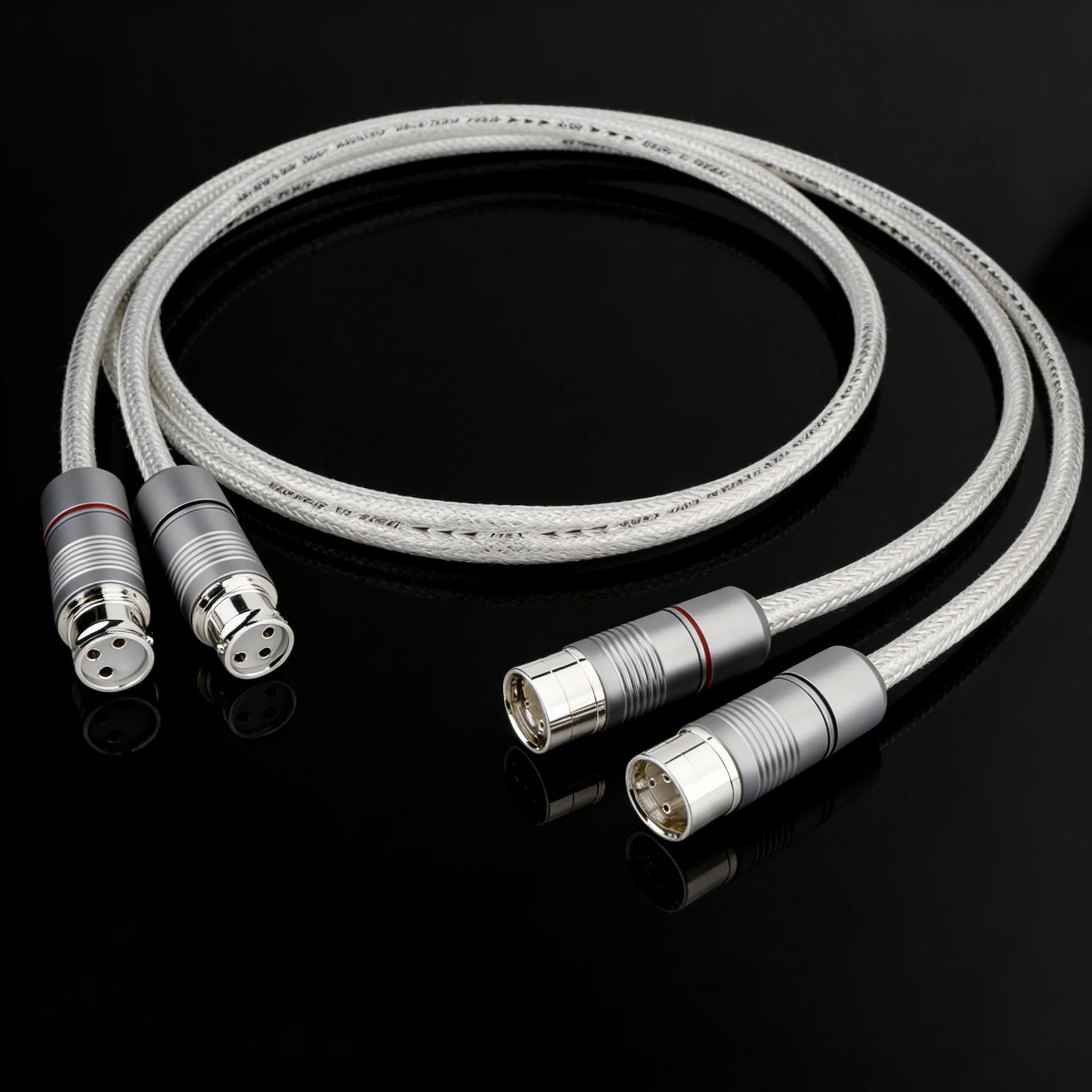 Paar XLR-Balanced-Kabel aus reinem Sterlingsilber, Buchse auf Stecker, Audio-Verbindungskabel mit massivem PSS-Kern für Mikrofonverstärker – Detail 1