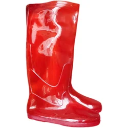 PVC Red Soft Cosplay Live Show Waterproof Rain Shoes （1 to 2 size smaller attention when order)