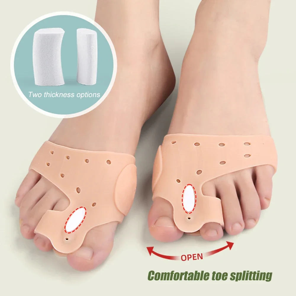 1 Pair Toe Separator, Toe Spacers Metatarsal Pads Soft Breathable Cushion, Toe Straightener for Bunion, Hammer Toes, Men & Women