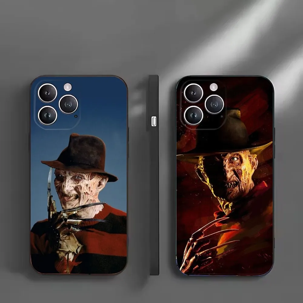 F-Freddy Horror K-Krueger Phone Case For iPhone16,15,14,13,12 Mini 11 Pro XR,X,XS,MAX 7,8 Plus Silicone Cover Soft Black