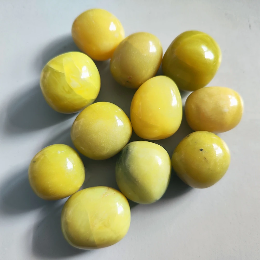 Natural Lemon Jade Tumbled Stone Polished Healing Crystal Reiki Mineral Specimen for Home Decor Jewelry Making