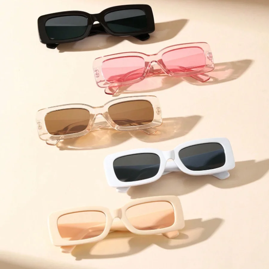 5PCS Vintage Square fashion Women Sunglasses Classic Daily Holiday Beach Travel Decorative Glasses for Men