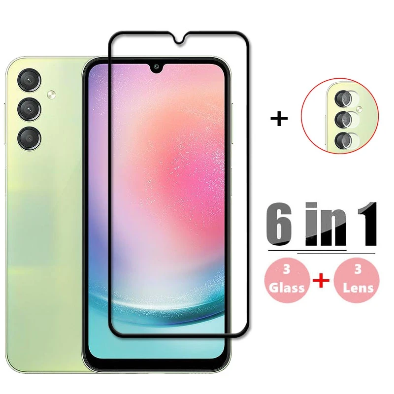 Dla Samsung Galaxy A24 Full Cover Szkło hartowane dla Samsung Galaxy A24 Screen Protector 9H Lens Film Dla Samsung Galaxy A24