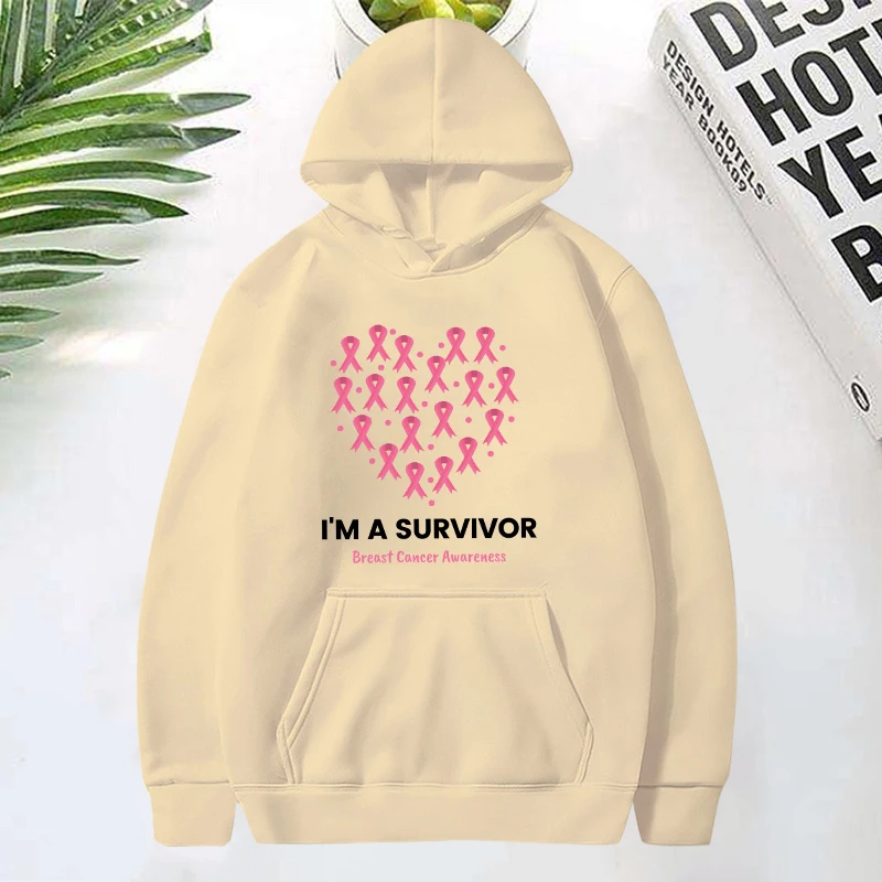 Hoodie pria/wanita, Hoodie cetak kanker payudara, Hoodie kasual, Pullover kepribadian