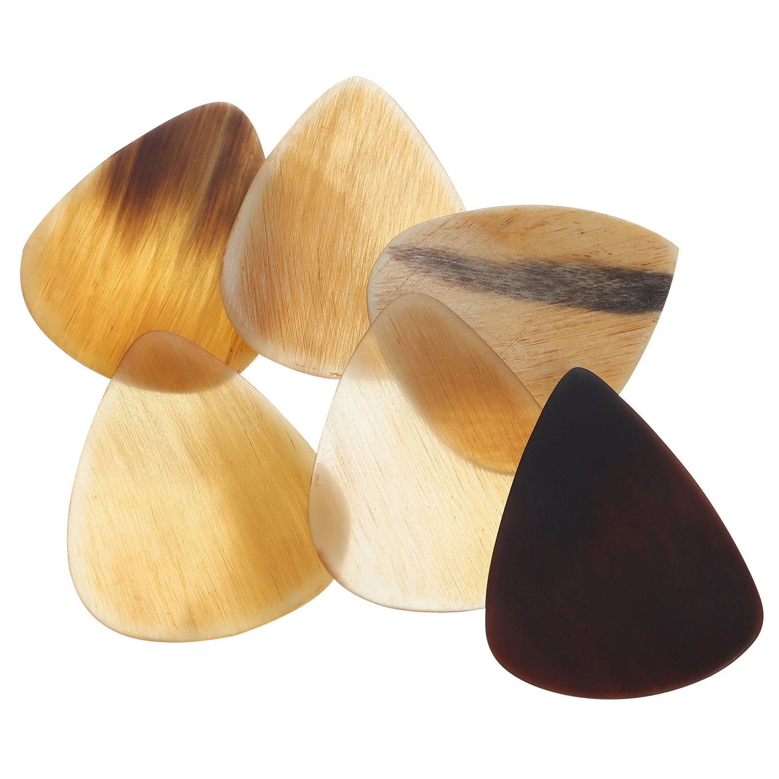 

6 pcs Ox Horn Guitar Picks Acoustic Plectrums Bass String Instrument Electric Lightweight Durable Practical High Quality