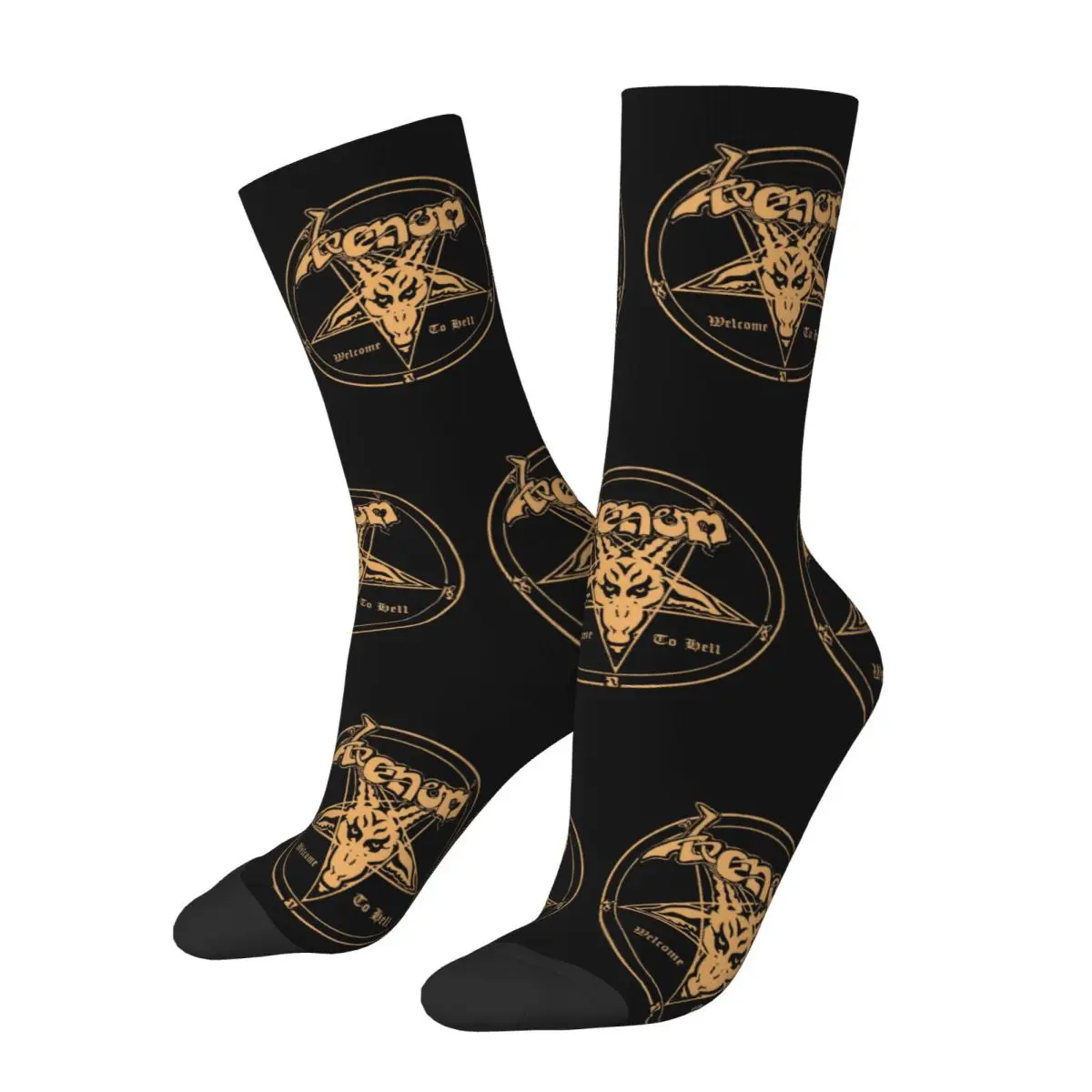 Venom Band Metal Music Design Socks Merch for Daily Wear Breathable Dress Socks