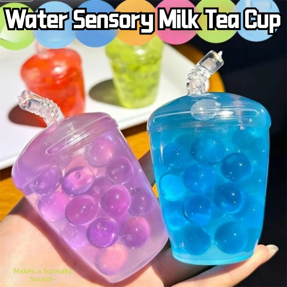 Funny Hademade Squeeze Fidget Multi-Purpose ASMR Sound Popping Bubble Anti Stress Creative Milk Tea Fidgets for Stress Relief