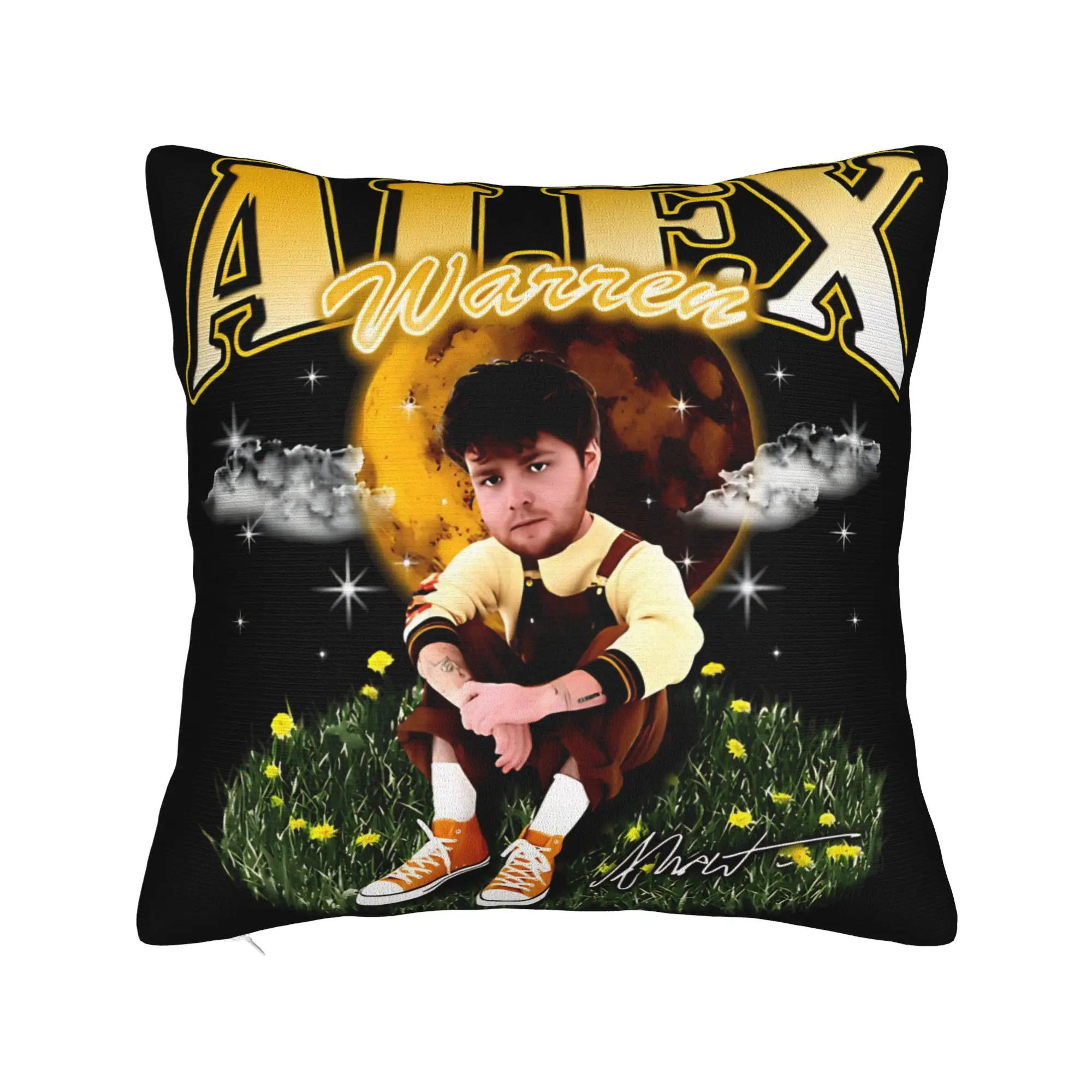 Alex Warren Neon Sitting On Grassfield Pop Singer  Pillow Covers Printed Cushion Cover Decor  Pillow Case Cover Car Multi-Size