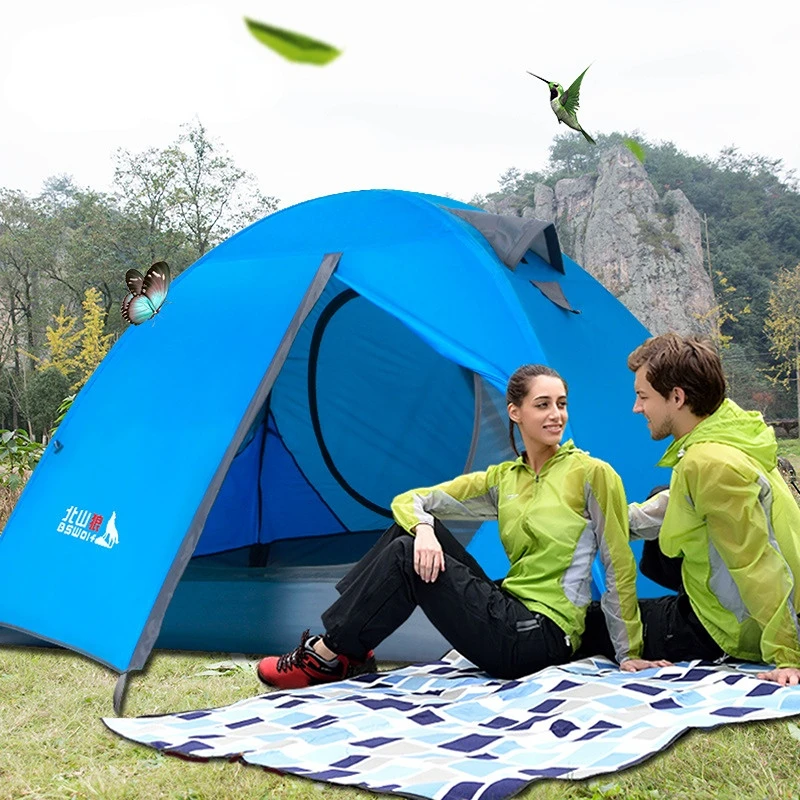 

Outdoor Windproof Breathable Camping Tent Double Deck Portable Couple Summer Camp Mountaineering Tent