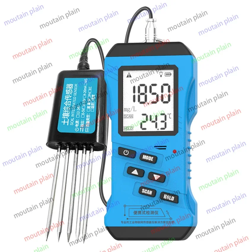 Meter Nitrogen Phosphorus Potassium N P K pH Humidity Moisture Nutrient Conductivity Tester EC Meter 7 in 1 Rapid Soil tester