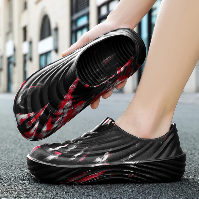 شباشب رجالية أنيقة صنادل رجالية للشاطئ مريحة أحذية حديقة مانعة للانزلاق شباشب صيفية غير رسمية مقاومة للانزلاق والزيت #6